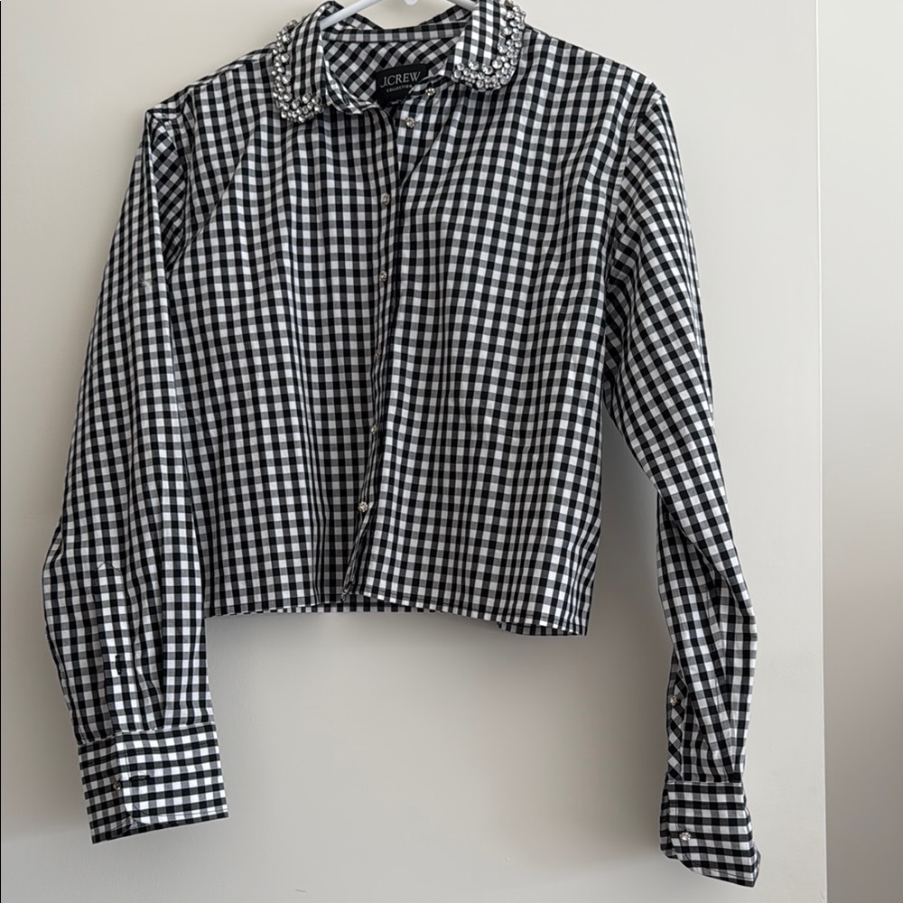 J. Crew Black and White Checkered Shirt
